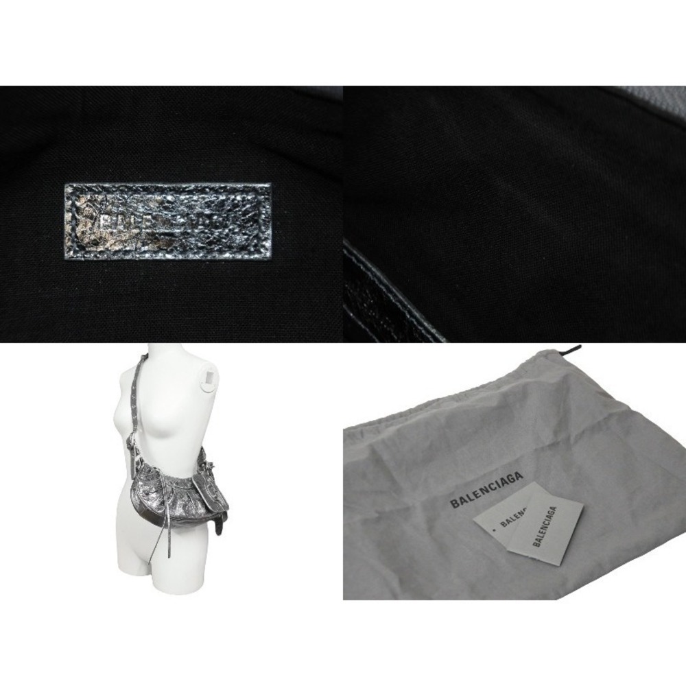 BALENCIAGA LE CAGOLE XS shoulder bag regular silver leather - Picture 9 of 9